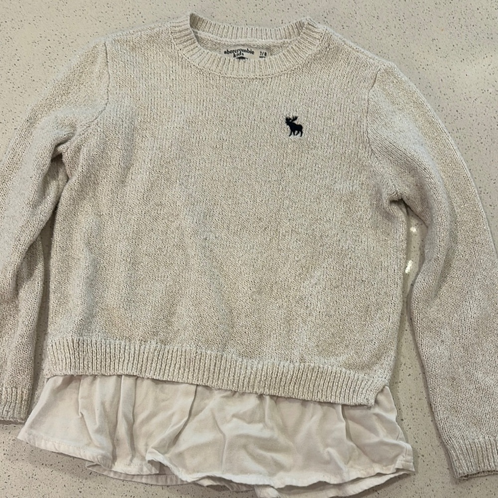 Abercrombie Kids Cream Layered Sweater Top